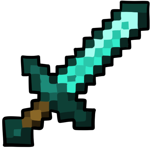 a Minecraft diamond sword.